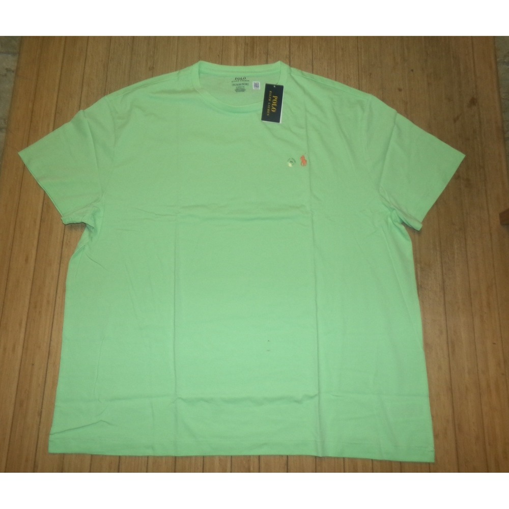 Polo Ralph Lauren Mens XXL Classic Fit T-Shirt Lime Green Orange Pony NWT